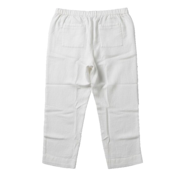 Chico’s White Linen Cropped Pull On Pants with Pockets NWOT XL 3 - Picture 5 of 10